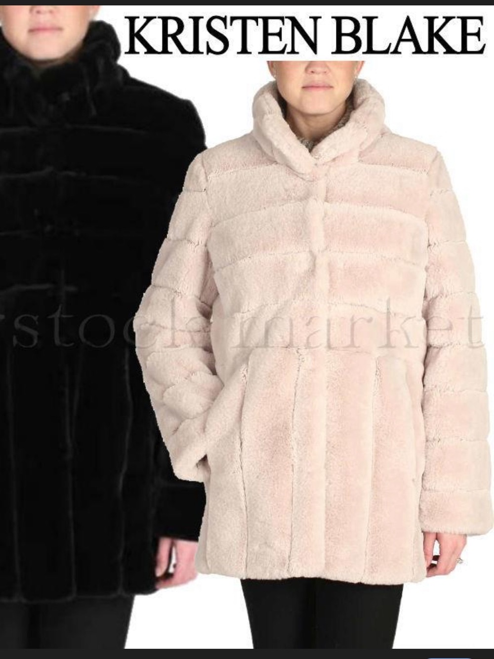 NWOT Kristen Blake Faux Fur Jacket, dusty pink, size Large!